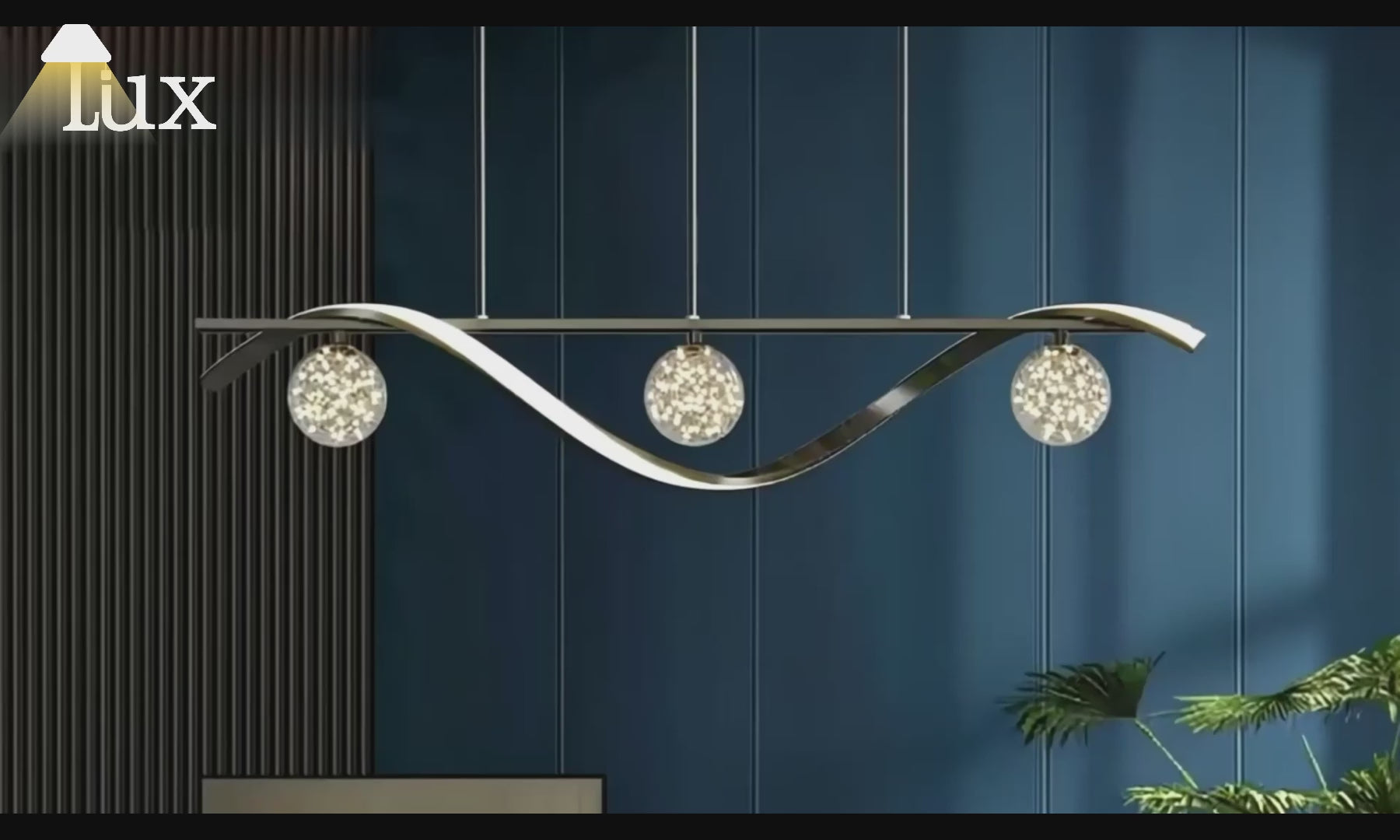 Lámpara colgante moderna Nebula - Metal negro/dorado/vidrio para comedor
