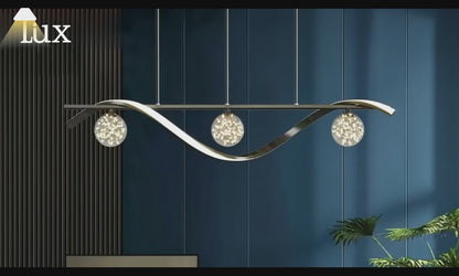 Nebula Modern Pendant Light - Black/Gold Metal/Glass for Dining Room