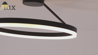 Embrace Modern Circular Flush Mount Ceiling Light – Black/White for Bedroom