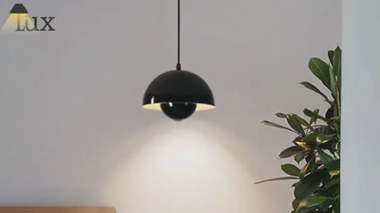 Morandia Art Deco Morandi Dome Pendant Light – Colorful Metal Lamp for Bedroom