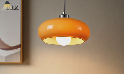 Lámpara colgante Crema - Moderna, metal naranja/blanco