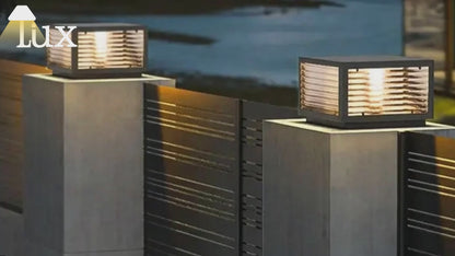 Irondale Modern Black Solar Pillar Light – Outdoor Lighting for Doorway/Path