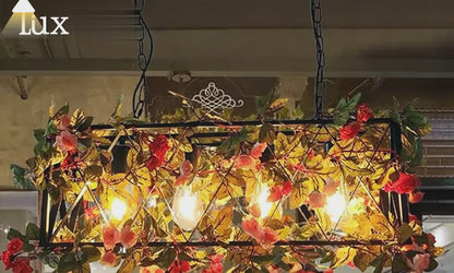 Botanica Decorative Metal Pendant Light - Artificial Plants Dining Room