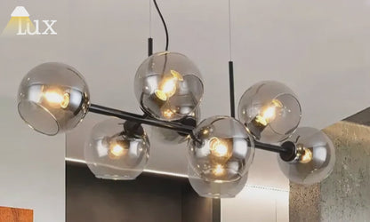 Nebula Modern Chandelier - Black/Gold Metal for Dining Room