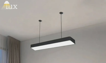 Arcato Minimalist Black Pendant Light – Rectangular Acrylic Lamp for Study/Dining Room