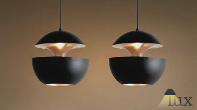 Irondale Modern Globular Pendant Light – Luxurious White/Black Metal for Kitchen Island