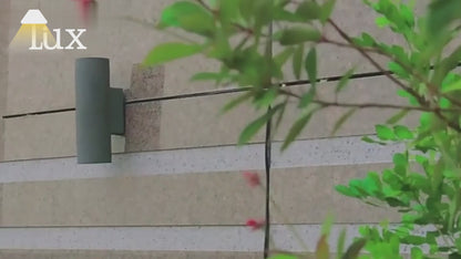 Arcato Modern Outdoor Wall Lamp- Black/White Cement Cylindrical Light for Courtyard