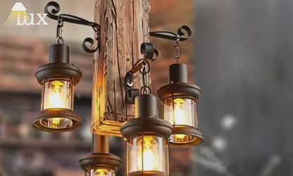 Irondale Industrial Metal Pendant Light - Black Lantern Style for Living Room/Dining Room