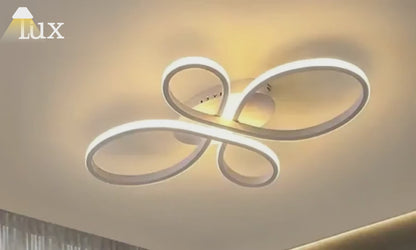 Velora Modern Linear Ceiling Light - White/Black Metal Fixture for Living Room