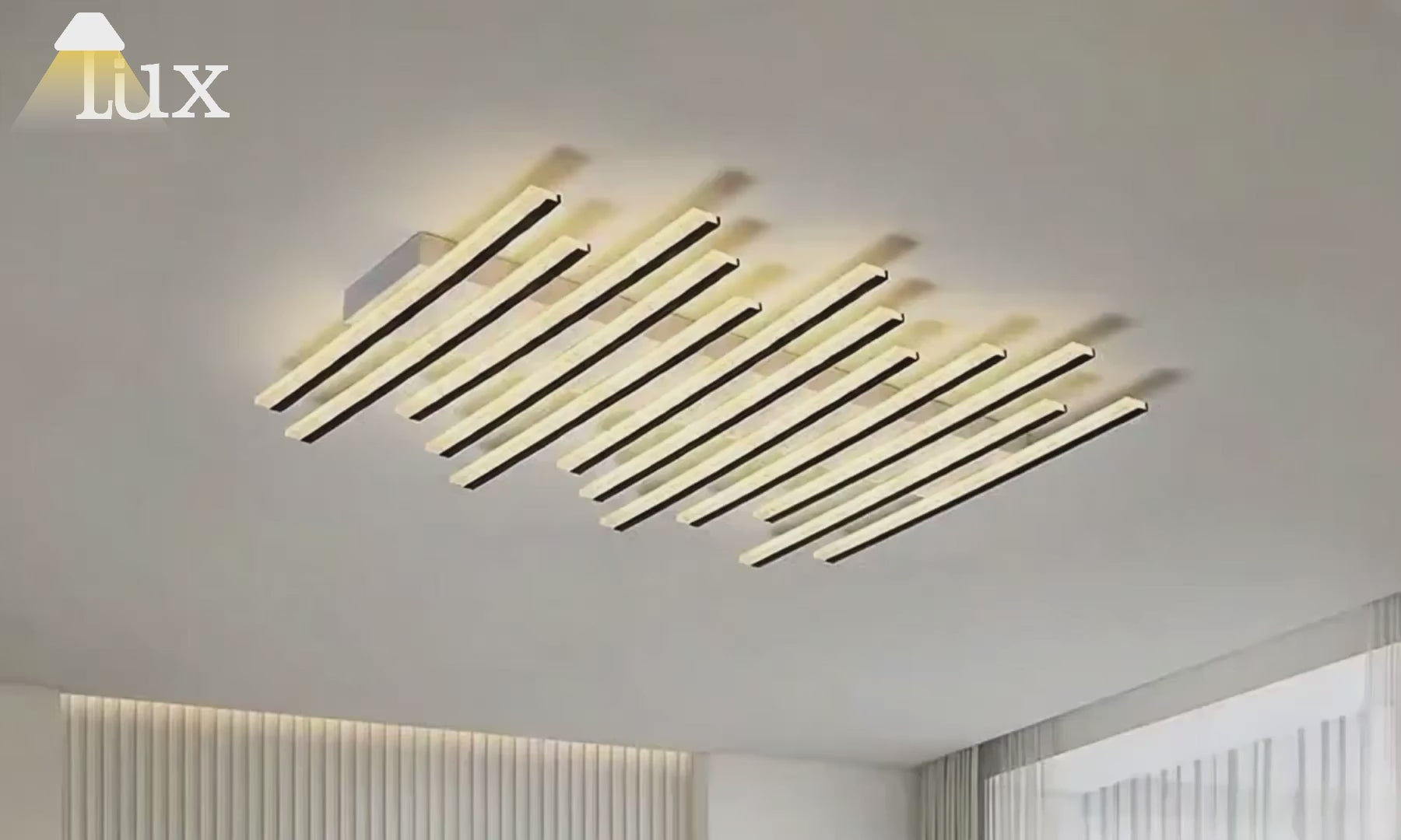 Lámpara de techo lineal minimalista Arcato - Lámpara de techo metálica para sala de estar