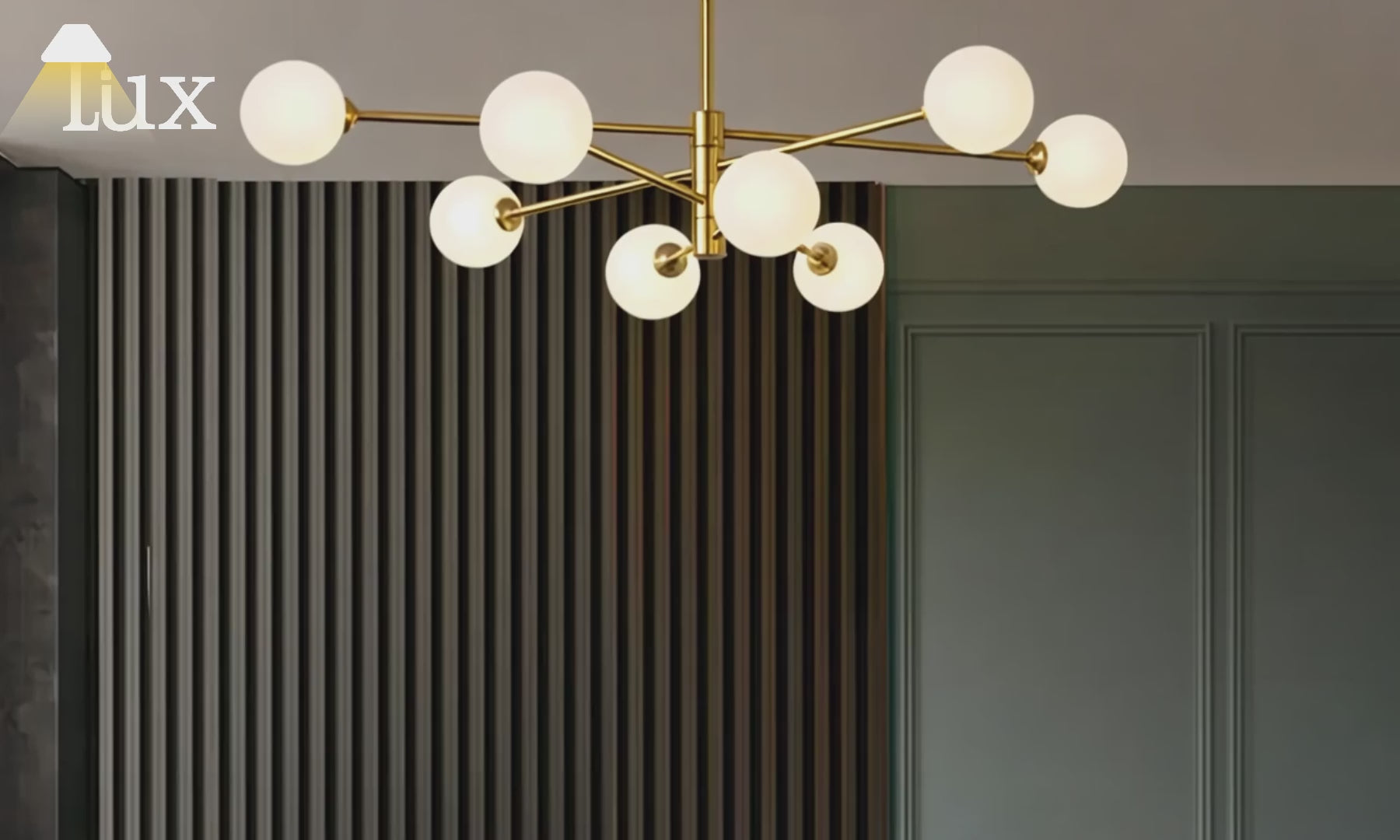 Lámpara de araña moderna Nebula - Metal negro/cobre/vidrio para comedor