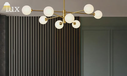 Nebula Modern Chandelier - Black/Copper Metal/Glass for Dining Room