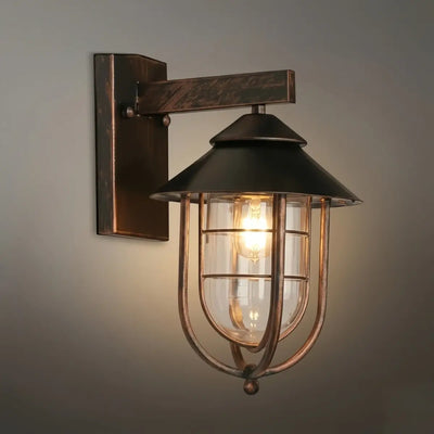 Aplique de pared industrial para exteriores Irondale: luz impermeable para jardín