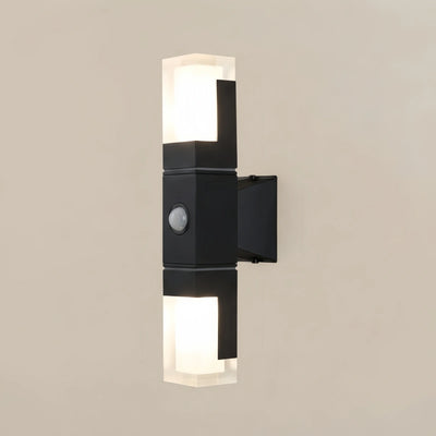 Arcato Modern Rectangle Wall Sconce - Black Metal for Garden/Outdoor Spaces