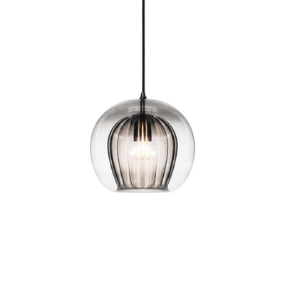 Lámpara colgante Vetro Nordic Globe – Cristal transparente o ámbar para dormitorio