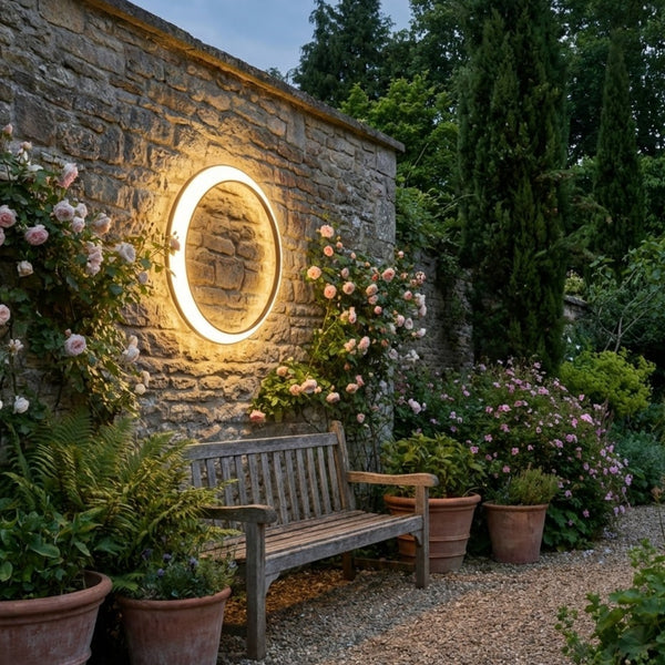 Lunara Art Deco LED Outdoor Wall Lamp with Remote Control for Exterior Spaces