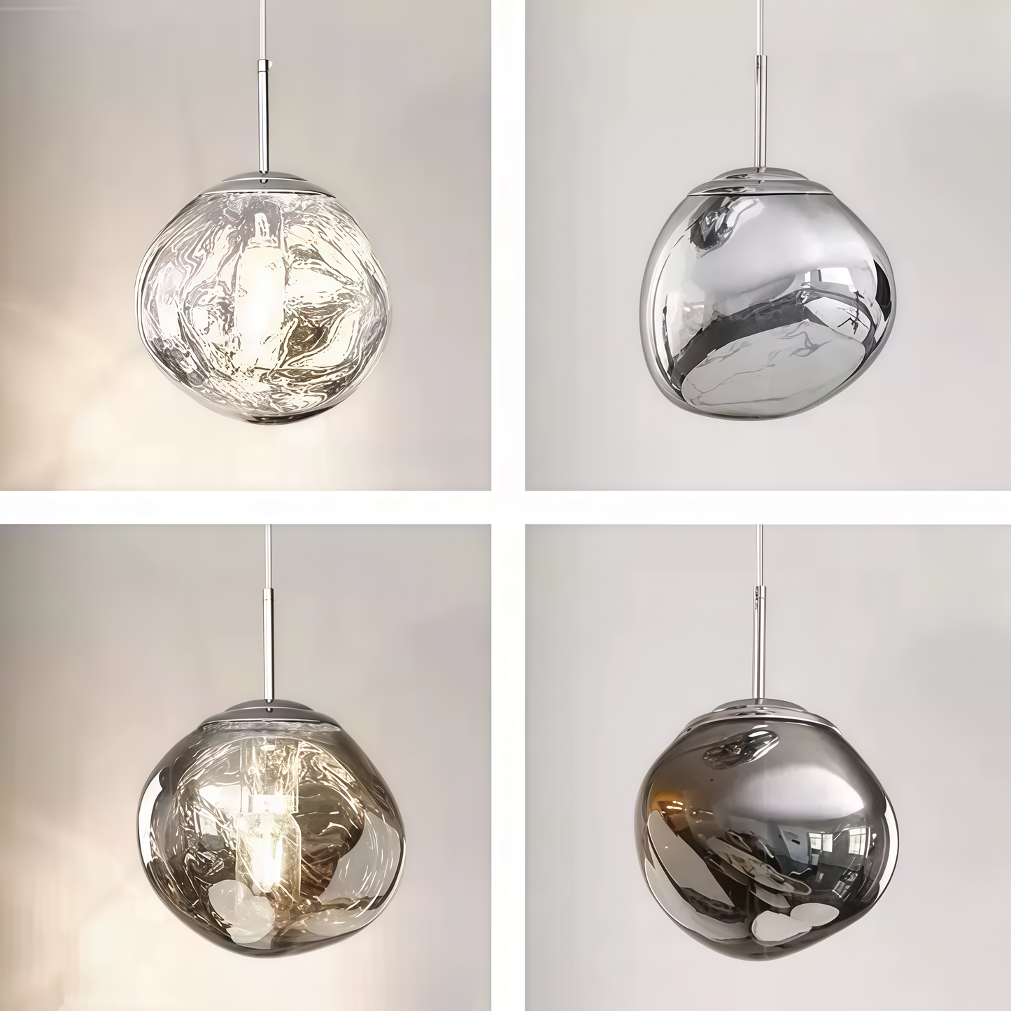 Contemporary Twisted Pendant Lamp — Mirror Finish in 4 Color for Dining Room/Living Room