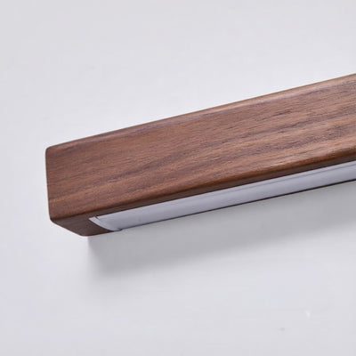 Zenno Minimalist Linear Ceiling Light -- Walnut for Hallway
