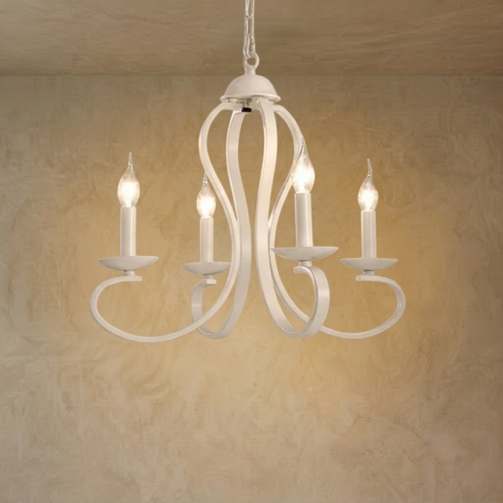 Lámpara de araña vintage Excelis con múltiples luces metálicas para comedor/sala de estar