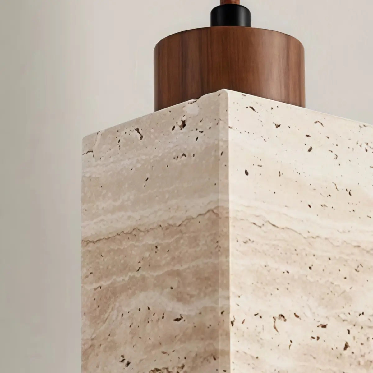 Strata Natural Column Pendant Light -Beige Travertine for Kitchen Island