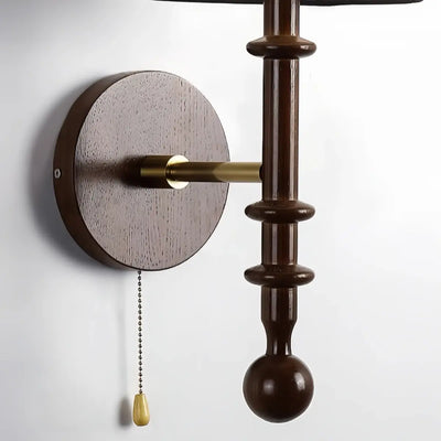 Lunara Mid-Century Wall Lamp -- Black Walnut for Bedroom Living Room