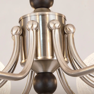 Velora Modern Natural Chandelier with Glass Shades for Living Spaces